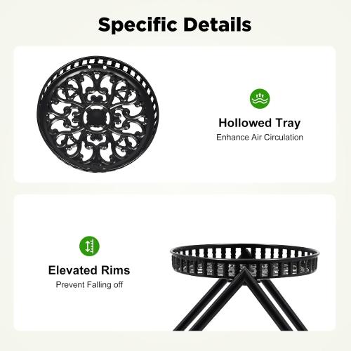4 Tier Plant Stand, 6 Trays Heart Flower Pot Stand Metal Heart Shaped Plant Shelf with 4 Universal Wheels Indoor Tall Planter Display Shelf for Indoor Outdoor Patio Garden Living Room