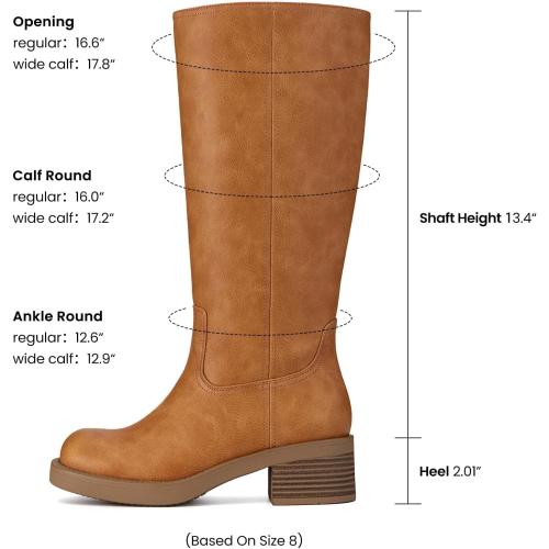 Size 8.5 Athlefit Knee High Boots Square Toe Ridng Chunky Tall Boots for Women