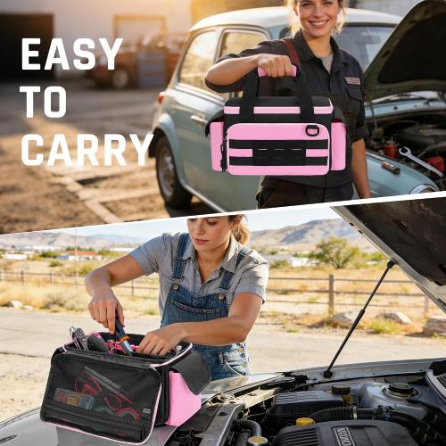 Rexmica Pink Tool Bag for Women Tool Storage Organizer Tactical Range Bag
