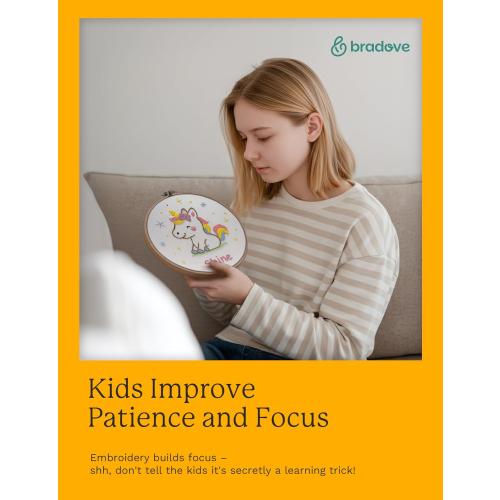 Bradove Unicorns Embroidery Kit for Beginners with Patterns