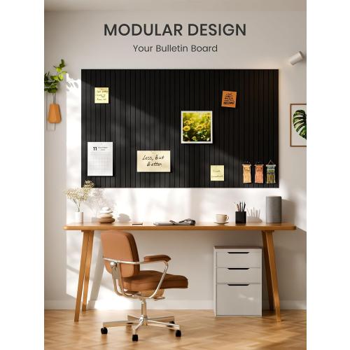 Bumusty 48x 36 Large Felt Bulletin Board Tiles, Black