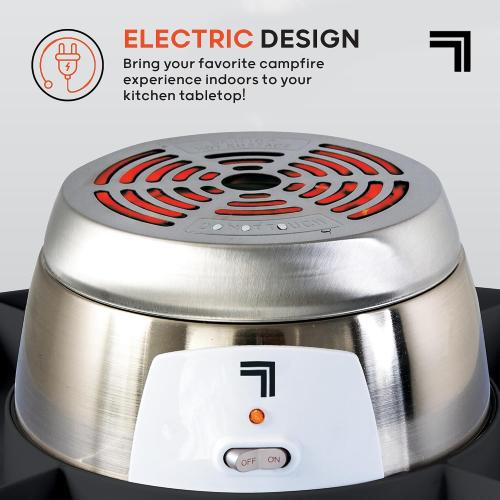 Sharper Image Electric S’mores Maker – 6 Marshmallow Roasting Sticks & Serving Tray Station| Indoor Smores Kit| Kids & Family Party Activity| Kitchen Gadget| Movie Night, Sleepover, Housewarming Gift