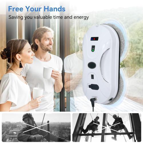 Automatic Window Cleaning Robot, Window Cleaner Robot Auto Dual Spray, 2025 Model Robot Limpia Vidrios AI Path Planning, 3000Pa Suction, Remote Control, Edge Detection for Streak-Free Glass - SS1