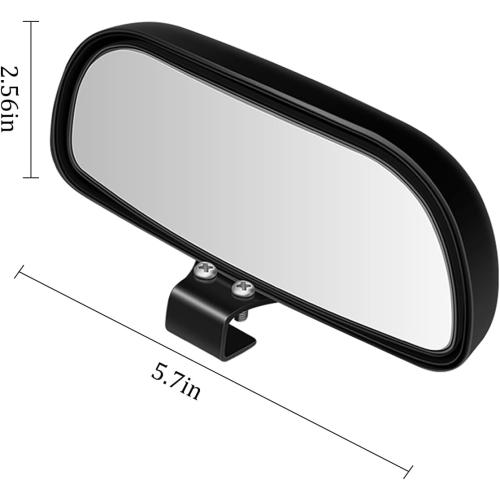 Mandark 2PCS 5.71 Inch Rectangular Convex Blind Spot Mirrors, Black