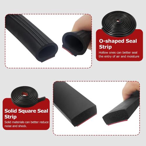 2 Pack Toolbox Weather Seal Gasket  D-shaped Seal Strip Solid Square SealStrip Self Adhesive EPDM Rubber for Most Truck Pickup Trailer Toolboxes