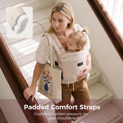 Momcozy PureHug Baby Carrier - Ergonomic, Cozy and Lightweight for 7-45 lbs