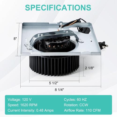 S97015157 Bathroom Fan Motor Assembly for Broan NuTone 676-D/2676F-A 680 680FL 674 HD50 674-A 684NT-A 680FLT NT100C 110RDF 672SP 646D DX110 Bathroom Exhaust Fan Replacement