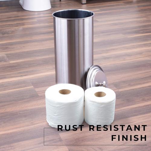 JS Jackson Supplies Free Standing Extra Large Toilet Paper Holder - Stainless Steel