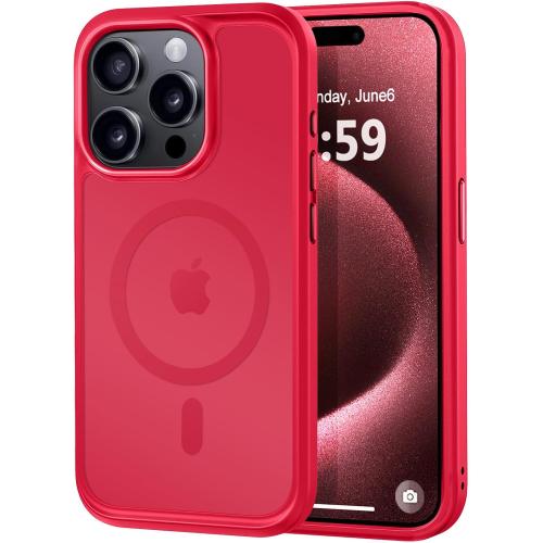 MOCCA Magnetic Shockproof for iPhone 15 Pro Case,Red