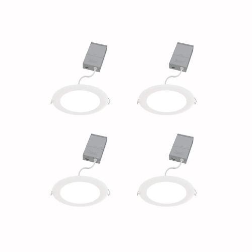 4-Pack Contractor Select WF6 6 in. Selectable CCT Ultra Slim Canless Integrated LED White Recessed Light Trim
