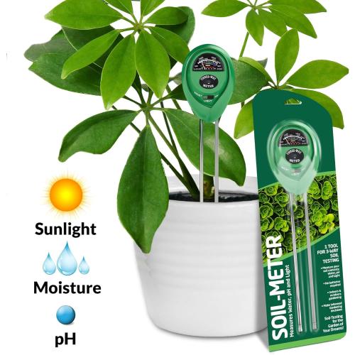 Soil Tester, Soil Moisture/PH/Light Meter Plant Soil Test Kit Indoor Outdoor Use, No Battery Needed Easy to Read Hygrometer Moisture Sensor Water Meter for Potted Plants Trees Lawn Farm Garden