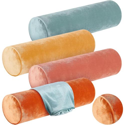 Qinyoung 4 Pcs 4 Pcs Velvet Round Pillow Covers, Only Case, Multicolor
