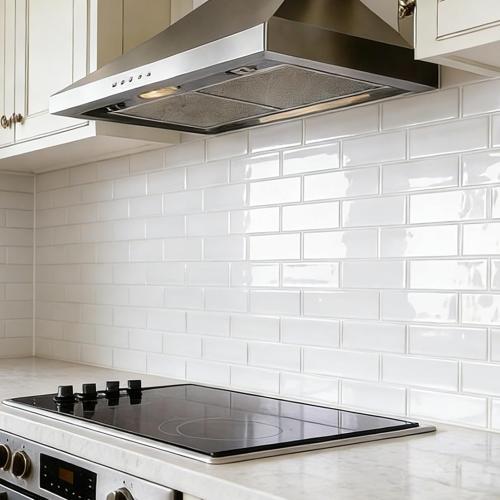 Art3d Subway Design Wall Tile, Peel and Stick Backsplash, 10-Pack, White