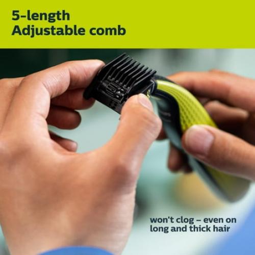 Philips Norelco OneBlade 360 Face Hybrid Electric Trimmer and Shaver, Frustration Free Packaging, QP2724/90