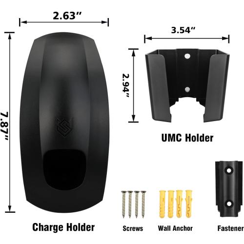 SEVEN SPARTA Charging Cable Holder Wall Mount for Tesla Charger, Black