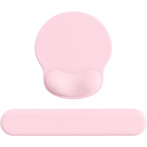 Ergonomic Mouse Pad with Wrist Rest for Desktop(2 Pack, Light Pink)