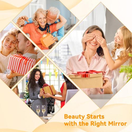 Auxmir Rechargeable 1X/20X Magnifying Makeup Mirror with Light, White
