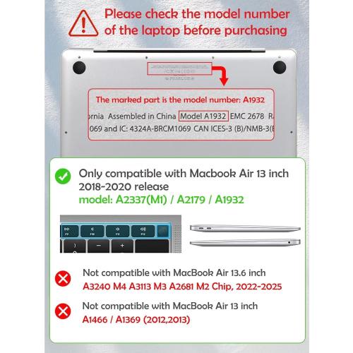 Fancity Case for MacBook Air 13.3 Touch ID A2337 M1 A2179 A1932, 2018-2021