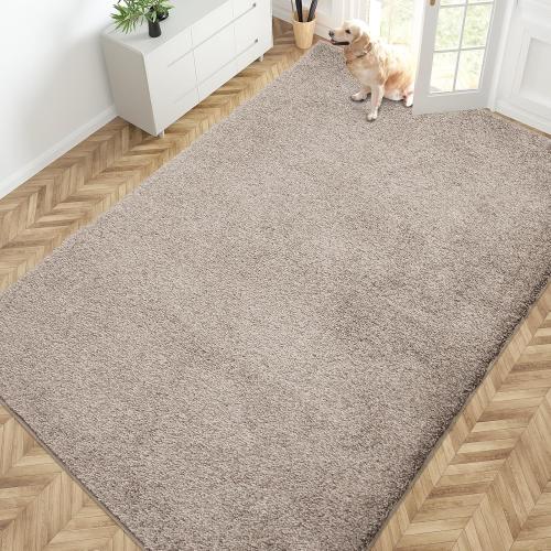 PURRUGS Area Rug, 72 x 108, Taupe
