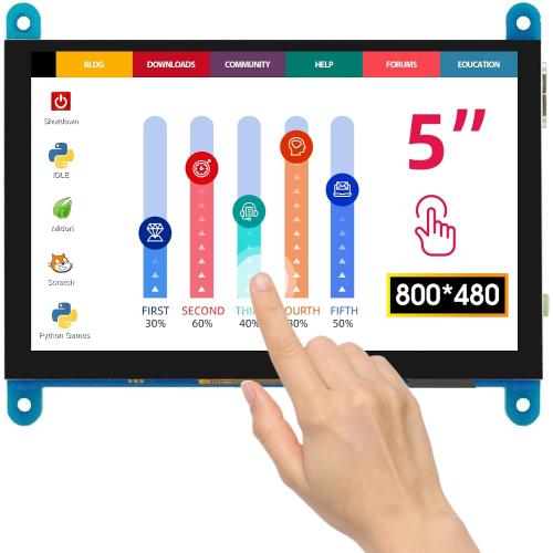 ELECROW 5 Inch Touch Screen Monitor for Raspberry Pi 800×480 LCD Display