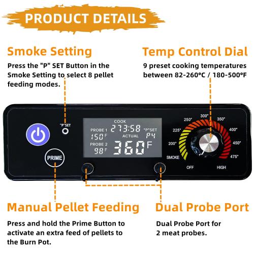 Upgraded Digital Control Board Replacement Parts AC03P9 for Pit Boss Grills