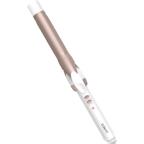 Conair Double Ceramic 1-Inch Curling Iron, 1-Inch Barrel Creates Classic Curls, Hair Curler for Use on Short, Medium, and Long Hair, White