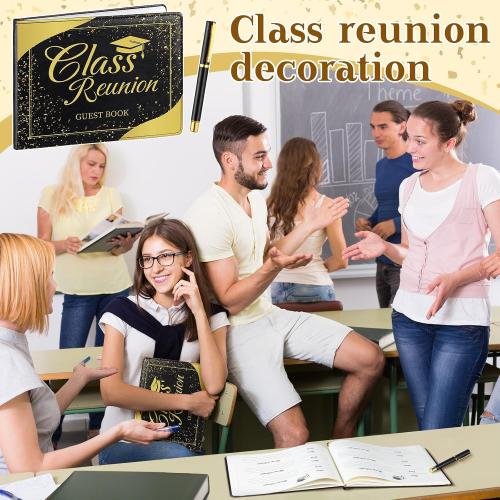 Patelai Guest Sign in Book with Pen,Black,Class Reunion