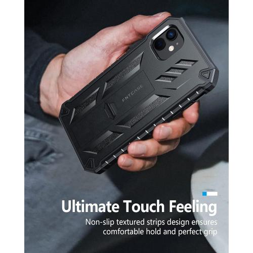 FNTCASE for iPhone 11/XR Case, with Built-in Screen Protector, Kickstand