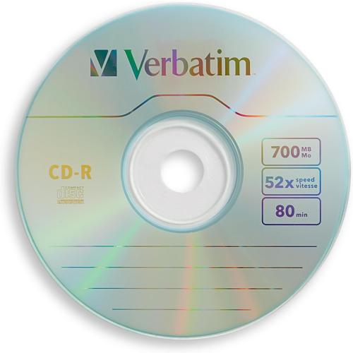 Verbatim CD-R Blank Discs 700MB 80 Minutes 52x Recordable Disc for Data and Music - 50 Pack Spindle,