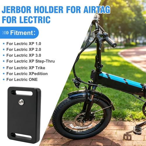 JERBOR Holder for Airtag for Lectric XP(3.0/4), XP Step-Thru, XP Lite, XP Trike, Xpedition, ONE, Hidden Airtag Mount GPS Tracker, Non-Theft Waterproof Accessories for Lectric