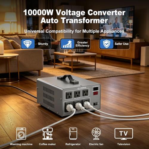 10000W Voltage Converter Transformer, Step Up/Down 110V/120V to 220V-240V