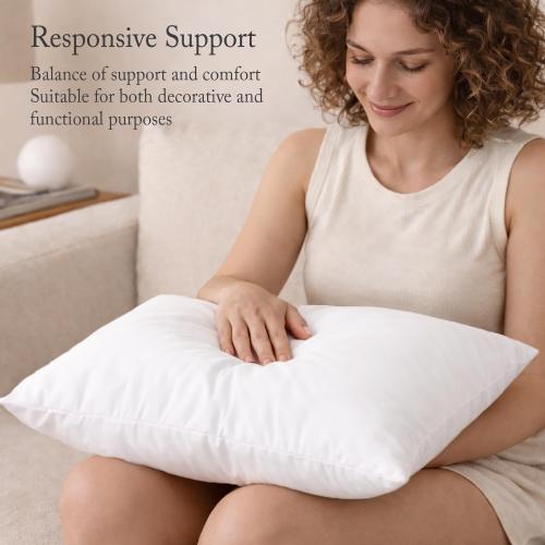 Pillows 26 x 26 (Pack of 2, White), , Premium White Pillows for Bed, Couch, and Cushion