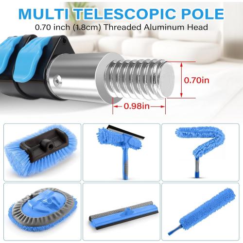 18FT Reach Light Bulb Changer for High Ceilings,12FT Telescopic Extension Pole for Ceilings and Recessed Lights,High Reach Light Bulb Changer with Baskets and Suction Cup,Light Bulb Removal Tool