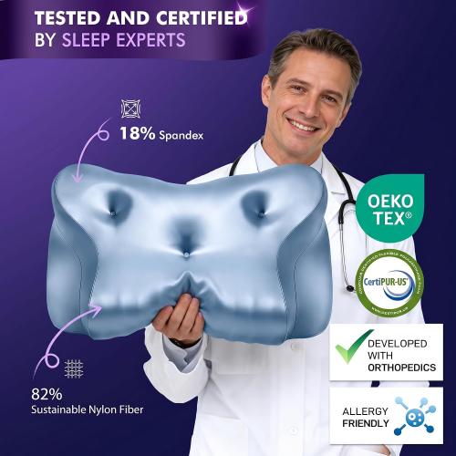 Dayme Orthopedic Memory Foam Pillows – Cooling Cervical Neck Pillow, Blue