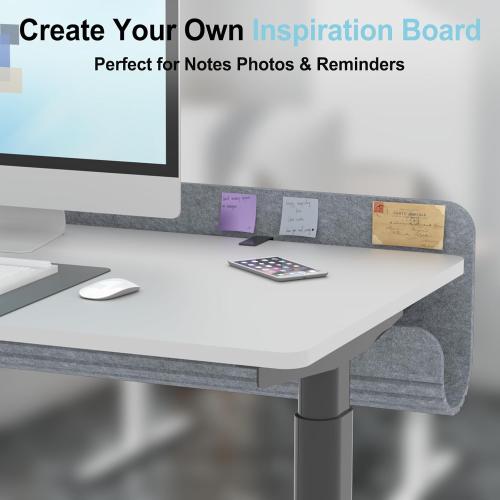 Felt Under Desk Cable Management Tray, 47.2 Cord Organizer with Clamp or Screw Mount, Laptop & Tablet Slot, Desk Cable Organizer for Home & Office