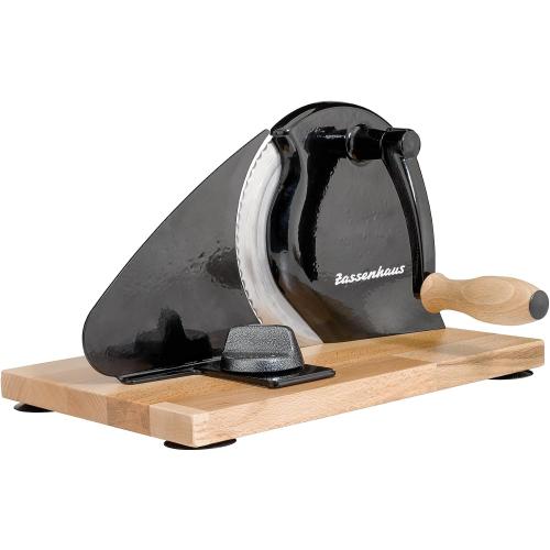 Zassenhaus Original Classic Adjustable Bread Slicer for Uniform Slices - Bread Slicer for Homemade Bread - 18/8 Stainless Steel Blade Sourdough Cutter - Black, 11.75 x 8