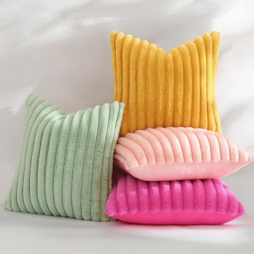 decorUhome Fall Faux Fur Throw Pillow Covers 18x18 Set of 2 Sage Green