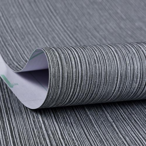 Haimin Grasscloth Wallpaper Textured 24in X 393in Fabric Contact Paper Gray Wall Paper Textured Linen Wallpaper Peel and Stick Self-Adhesive Thick Vinyl Embossed Film Wallpaper (Gray)