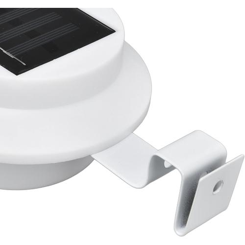 Solar Powered LED Gutter Lights 3 LED Deck Gutter Solar Lights Outdoor Waterproof LED Garden Yard Wall Lamp with Bracket for Fence Wall Stair Step Landscape Pathway, White Night Utility Security Light