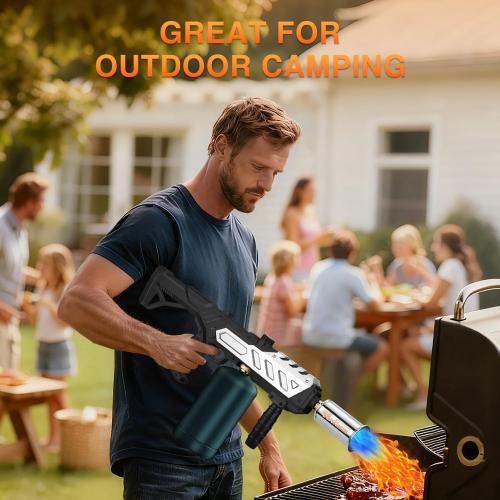 ARTFLAMM Powerful Propane Torch Gun, Kitchen Grill Torch with Detachable Design, Adjustable Flamethrower Torch Burner for Searing Steak, BBQ, Welding, Camping Charcoal Lighter(Tank Not Included)