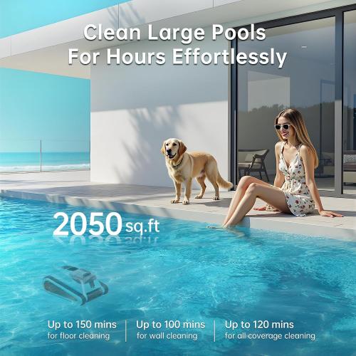 NexTrend Pool Vacuum for Inground Pools Cordless Robotic Pool Cleaner, Smart Navigation, 150min Runtime, 180W Powerful Suction, Floor Walls Waterline Cleans Up to 2,050 sq.ft