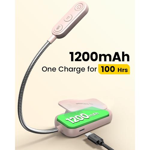 Glocusent 20 LED Reading Lights for Books in Bed, Eye Caring Reading Light