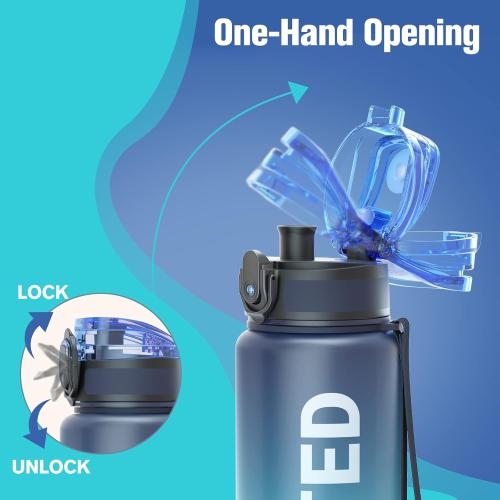 Sahara Sailor Water Bottle 25oz, Tritan Sports Bottle with Time Marker