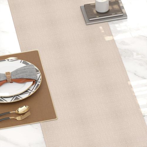 Soft Caddice Faux Linen 2 Piece Fabric in 1 Table Runner, eco-Friendly Fabric Handcrafted Runner, Natural Linen 12 x 36 Inch