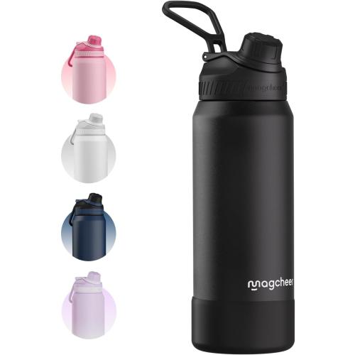 32oz Insulated Water Bottle| Double-Wall Vacuum Stainless Steel, Wide Mouth Design, Leak-Proof Reusable Bottle for Gym, Sports & Daily Hydration - Black