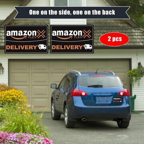 2-Pack Heavy Duty Delivery Driver Car Magnets – Strong Magnetic Signs for Frequent Stops, Waterproof & Reusable Vehicle Decals (Black)