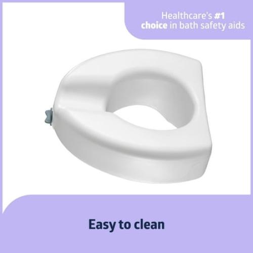 Medline 5 Standard Raised Toilet Seat With Lock and No Arms, White