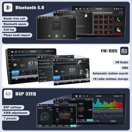 SIXWIN 6G 128G Android Car Stereo for BMW Mini Clubman/Mini Cooper 2007-2013 9 Inch Touch Screen with CarPlay Android Auto Bluetooth Weather Forecast 59UI GPS Navigation WiFi Network Radio 32EQ