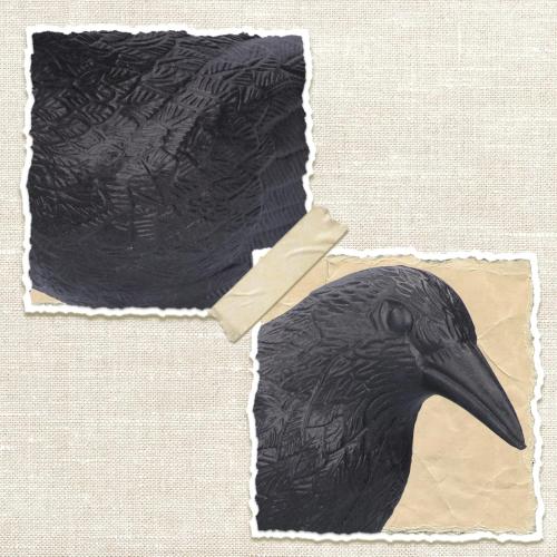 Realistic Crow Decoys, Life Sized Simulation Crow Statue Hunting Bait Decoys Black Crow Decoy Figuring,Flying Bird Props for Halloween Party Outdoor Garden Crow Decor (3PCS)