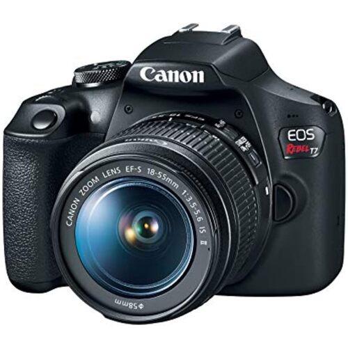 Canon EOS Rebel T7 DSLR Camera EF-S 18-55mm f/3.5-5.6 IS II Lens Kit 24.1 Megapixel CMOS (APS-C) Sensor Full HD Videos Built-in Wi-Fi Beginner Photographers Digital Camera Black